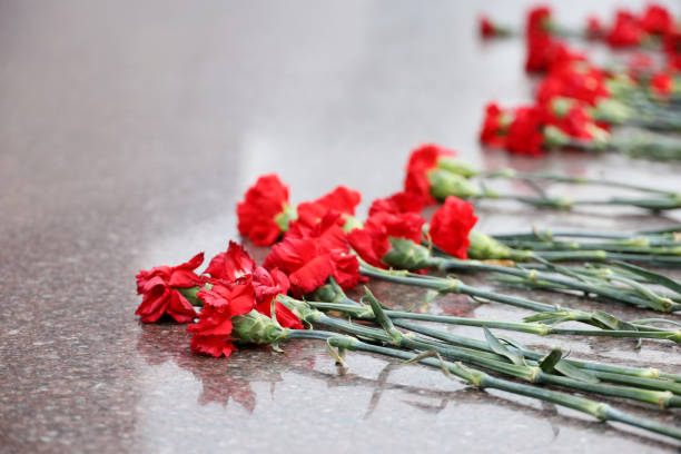 Flowers on a memorial
