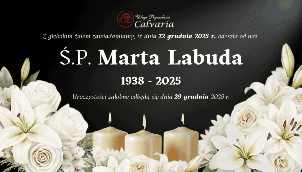 E-klepsydra Śp. Marta Labuda – pogrzeb Wejherowo | Zakład Pogrzebowy Calvaria Wejherowo