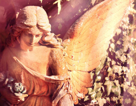 angel in the sunlight (antique statue)