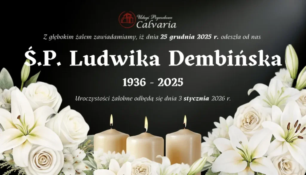 Szablon e-klepsydry kobiety – Zakład Pogrzebowy Calvaria Wejherowo