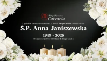 E-klepsydra Śp. Anna Janiszewska – 5 lutego 2026 r. – pogrzeb Gościcino | Zakład Pogrzebowy Calvaria Wejherowo