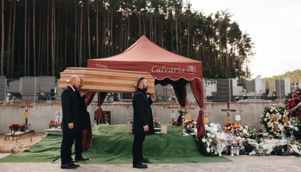 Asysta Calvaria podczas pochówku na cmentarzu – profesjonalna obsługa pogrzebu w Wejherowie