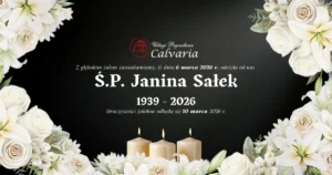 E-klepsydra Śp. Janina Sałek – 10 marca 2026 r. – pogrzeb Bolszewo / Wejherowo | Zakład Pogrzebowy Calvaria Wejherowo