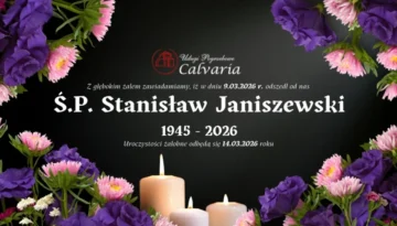 E-klepsydra Śp. Stanisław Janiszewski – 14 marca 2026 r. – pogrzeb Wejherowo | Zakład Pogrzebowy Calvaria Wejherowo