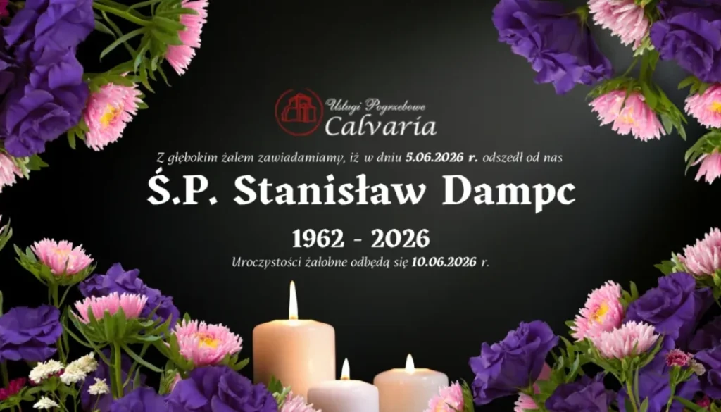 Stanisław Dampc 1962 - 2026 Calvaria24 Wejherowo Klepsydra Nekrolog (1)